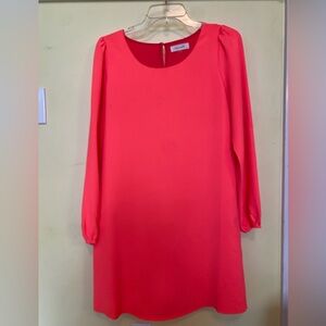 Sugarlips Coral Long-Sleeve Shift Dress